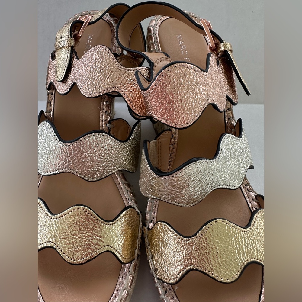 Marc Fisher Metallic Wave Espadrille Sandals - Gold, Silver & Rose Gold - Picture 17 of 17